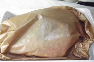 Miel la cuptor cu usturoi si ciuperci brune
