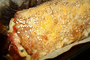 Rulada din carne tocata cu emmentaler si muschi de porc