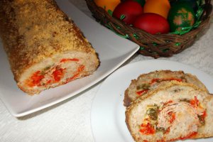 Rulada din carne tocata cu emmentaler si muschi de porc