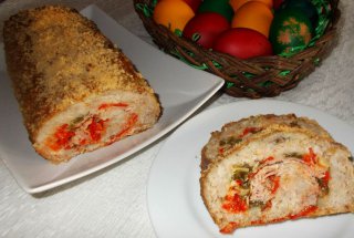 Rulada din carne tocata cu emmentaler si muschi de porc