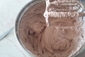 Desert tort cu crema de ciocolata si dulceata de cirese amare