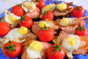 Aperitiv cald cu ou de prepelita