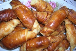 Cornulete din aluat in foi