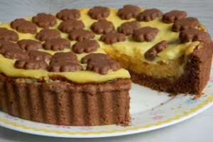 Desert tarta cu mere si crema de vanilie
