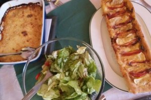 Tarta/Pizza cu praz si branza reblochon