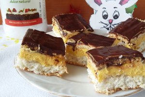 Desert prajitura cu nuca de cocos si crema de vanilie