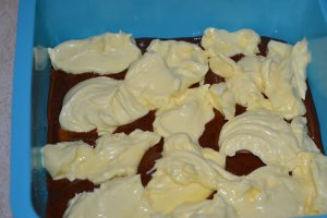 Desert negresa cu caise, rubarba si mascarpone