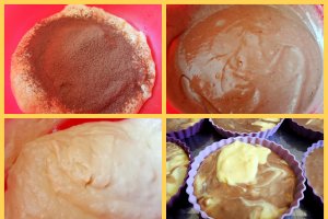 Desert mini-tarte bicolore cu crema de vanilie si capsuni