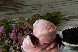 Desert inghetata de revent si flori de hibiscus