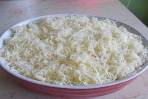 Paste gratinate, cu sunca si telemea