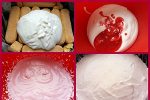 Desert tort de inghetata cu coacaze rosii, caise si zmeura