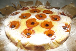Desert prajitura cu branza si caise