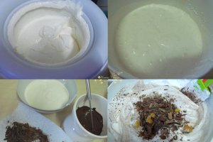 Desert inghetata de vanilie si de ciocolata cu rom si stafide
