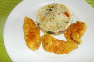 Pilaf din orez si bulgur cu snitele de pleurotus