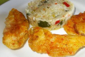 Pilaf din orez si bulgur cu snitele de pleurotus