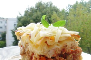 Lasagna cu ciuperci si piept de pui