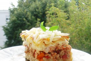 Lasagna cu ciuperci si piept de pui