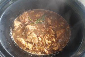 Cartofi prajiti cu tocanita flamanda la slow cooker Crock-Pot