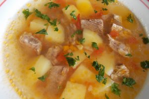 Bors cu legume si carne de vita