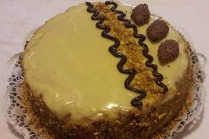 Desert tort cu ciocolata, fistic si ness