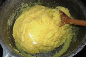Ostropel de pui cu mamaliguta "imbracata" in branza de oi