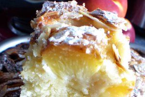 Desert prajitura cu piersici si ricotta