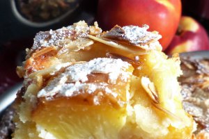 Desert prajitura cu piersici si ricotta