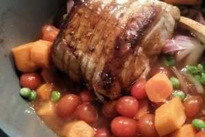 Muschi de porc cu legume si otet balsamic