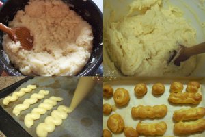 Desert ecleruri cu crema de alune si crema de ciocolata