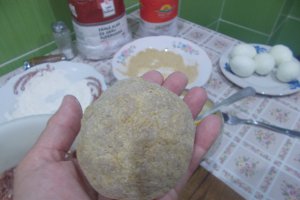 Oua scotiene, cu salata de varza