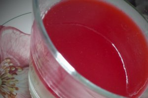 Desert pana cotta cu sirop de coacaze rosii