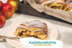 Placinta impletita, cu mere si stafide - Reteta gustoasa de casa