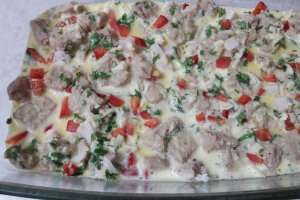Aperitiv frittata cu soia, ardei si mozzarella