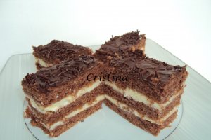 Desert prajitura cu foi si crema de vanilie