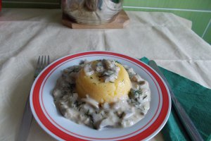 Ciulama de champignons cu mamaliguta