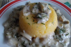 Ciulama de champignons cu mamaliguta