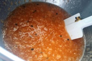 Sorbet de pepene galben, limoncello si fructul pasiunii