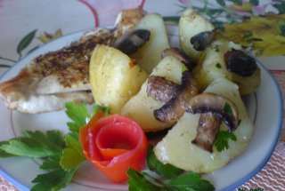 Cartofi gratinati cu ciuperci