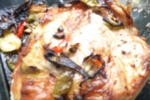Spata de porc la cuptor cu fasole alba