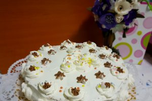 Desert tort cu crema de branza si budinca de vanilie