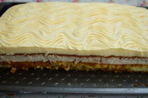 Desert prajitura cu spuma de trandafiri si crema de lamaie