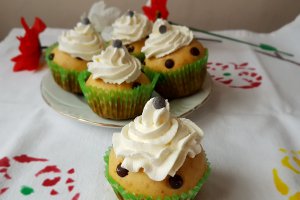Desert briose cu picaturi de ciocolata si frisca