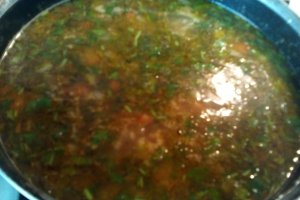 Ciorba moldoveneasca de perisoare, cu legume proaspete