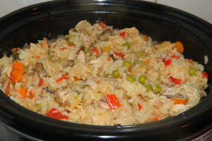 Pilaf cu pui si legume la slow cooker Crock-Pot