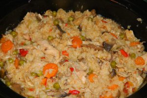 Pilaf cu pui si legume la slow cooker Crock-Pot
