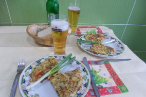 Omleta cu slanina si ceapa