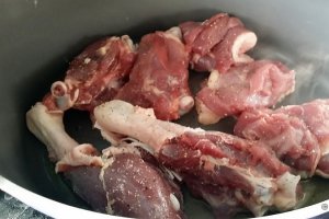 Mancarica de rata cu salata pimentata de rosii