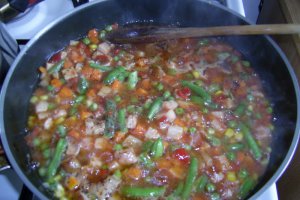 Paste cu legume si muschi file
