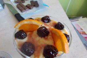 Desert crema de portocale, la pahar
