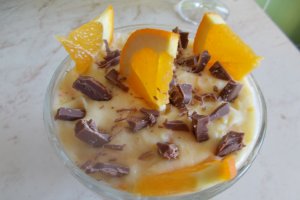 Desert crema de portocale, la pahar